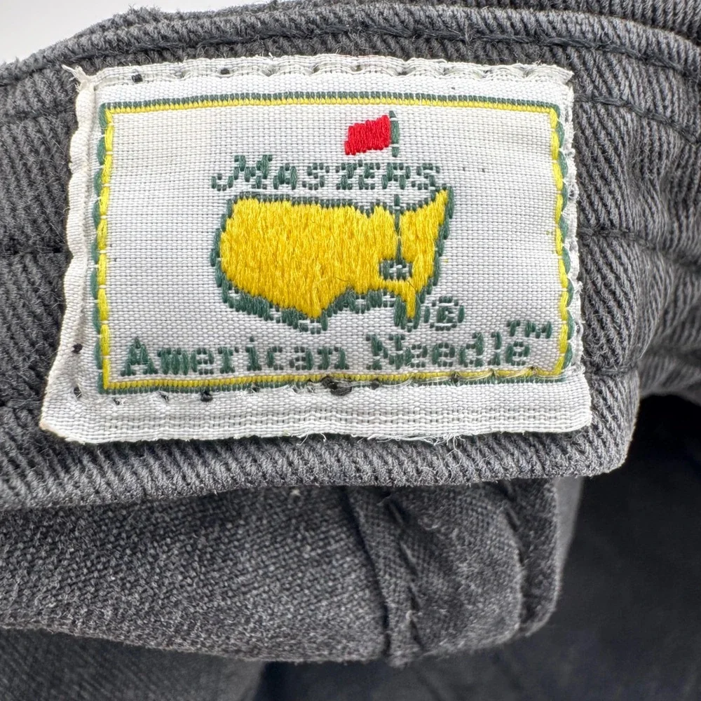 Vintage American Needle Masters Golf Hat OSFA Black Distressed Tournament Cap